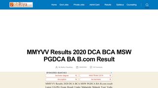 
                            16. MMYVV Results 2020 DCA BCA MSW PGDCA BA B.com Result - Mmyvvdde Portal