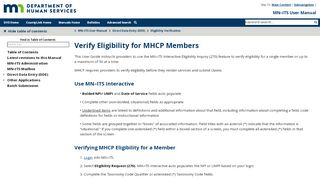 
                            5. MN−ITS User Guide: Verify Eligibility for MHCP Members - Mn Its Provider Portal