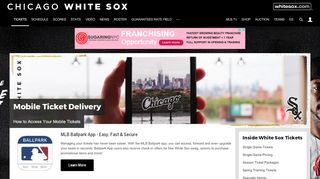 Mobile Ticket Delivery | Chicago White Sox - MLB.com - White Sox Season Ticket Portal
