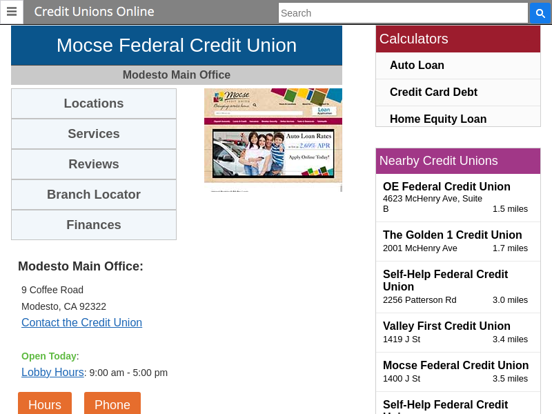 Mocse Federal Credit Union - Modesto, CA