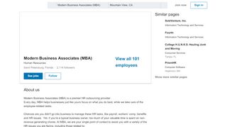 
                            7. Modern Business Associates (MBA) | LinkedIn - Modern Business Associates Payroll Portal