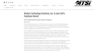 
                            3. Modern Technology Solutions, Inc. is now 100% Employee Owned ... - Mtsi Employee Portal