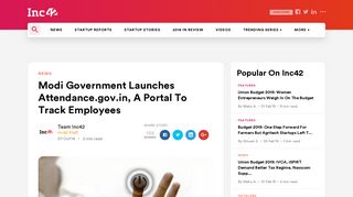 
                            8. Modi Government Launches Attendance.gov.in, A Portal To ... - Attendance Gov In Portal