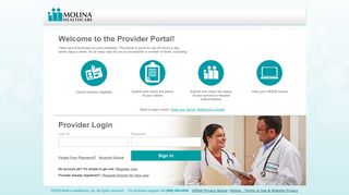 
Molina Healthcare Provider Portal  
