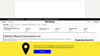Money Market Directories Inc - Company Profile and News ...