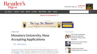 
                            2. Monsters University, Now Accepting Applications | Reader's ... - Monsters University Sign Up