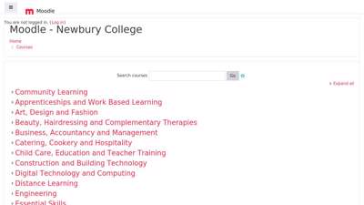 Moodle: Course categories - Newbury College