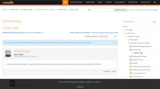 
Moodle in English: student login - Moodle.org
