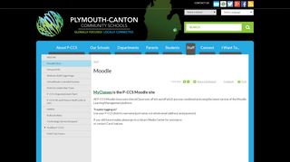 Moodle | Plymouth-Canton Community Schools - Plymouth University Moodle Portal