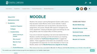 
Moodle Resources - Coastal Carolina University
