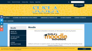 Moodle | Southern University Shreveport Louisiana - Www Susla Edu Portal