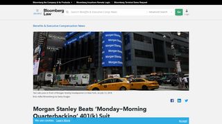 
Morgan Stanley Beats 'Monday-Morning Quarterbacking' 401 ...  
