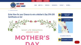 
                            7. Mother's Day SPA Giveaway | Night Lite Pediatrics Clinic - Pediatrics Day And Night Patient Portal