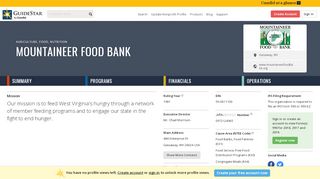 
                            9. Mountaineer Food Bank - GuideStar Profile - Mountaineer Food Bank Portal