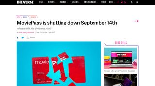 
                            6. MoviePass is shutting down September 14th - The Verge - Sign Up Movie Pass