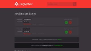 
                            8. mrskin.com passwords - BugMeNot - Mr Skin Member Login