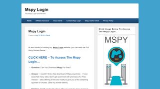 
                            6. Mspy Login - Maxxspy Portal