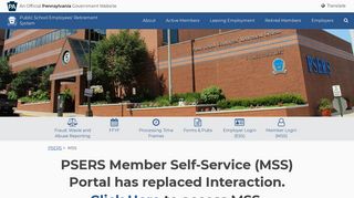 
                            3. MSS Default - psers - PA.gov - Psers Member Self Service Mss Portal