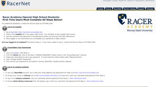 
                            2. MSU's RacerNet - Murray State University - Mygate Portal