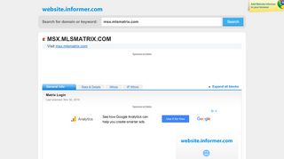 
msx.mlsmatrix.com at WI. Matrix Login - Website Informer

