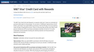 
                            8. M&T Bank Visa Credit Card with Rewards Review | U.S. News - M&t Credit Card Portal