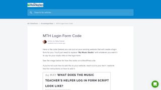 
                            7. MTH Login Form Code | Music Teacher's Helper Help Center - Music Teachers Helper Portal