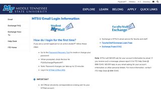 
                            2. MTSU Email Login Information | Middle Tennessee State ... - Mtsu D2l Portal