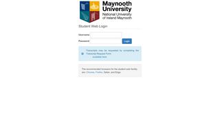 
                            1. MU Student Web Authentication - Student Portal Maynooth