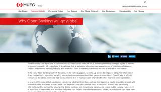 
                            5. MUFG; Why Open Banking will go global | Featured Article | Company ... - Mufg Benefits Portal