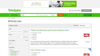 Muller Jobs, Vacancies & Careers - totaljobs - Muller Careers Portal