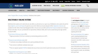 
                            6. Multifamily Online Systems | HUD.gov / U.S. Department of ... - Hud Online Systems Portal