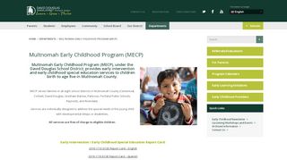 
                            8. Multnomah Early Childhood Program (MECP) - David ... - Ecweb Oregon Login