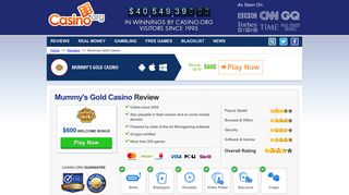 
                            8. Mummy's Gold Casino Review 2020 - Get Your $500 Bonus - Mummys Gold Flash Casino Portal