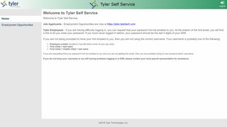 
                            2. MUNIS OnLine Home Page - Tyler Technologies - Tyler Technologies Employee Self Service Portal