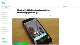 
                            5. Musical.ly kills its standalone live-streaming app Live.ly ... - Musically Lively Portal