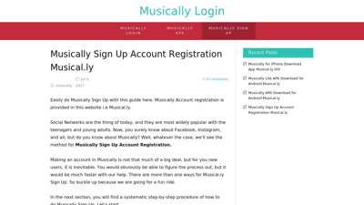 Musically Sign Up Account Registration Musical.ly