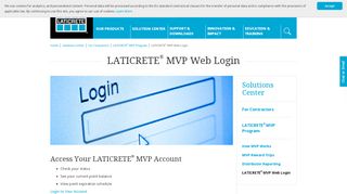 MVPWeb Login - LATICRETE - Mvp Solutions Portal
