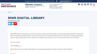 
                            4. MWR Digital Library - Military OneSource Member Connect - Safari Books Military Portal