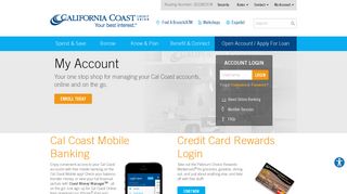 My Account | California Coast Credit Union