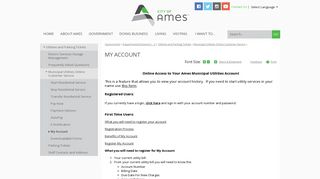 
                            1. My Account | City of Ames, IA - City Of Ames Utilities Portal