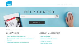 My Account & General Information - Help Center - Blurb - Blurb Sign In
