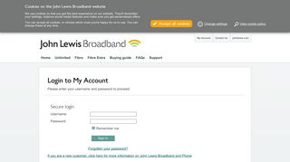My Account - John Lewis Broadband - John Lewis Internet Portal