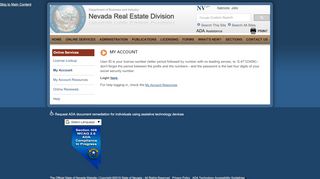 
                            9. My Account - Nevada Real Estate Division - State of Nevada - My Red Portal
