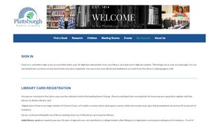 
                            9. My Account - Plattsburgh Public Library - My Plattsburgh Portal