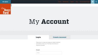 My Account - The Henry Ford