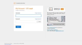 
                            1. My Account - US Legal Signon - Thomson Reuters - Westlaw My Account Portal