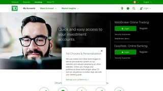 
My Accounts – TD Direct Investing - TD Bank  
