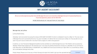
                            8. My Agent Account - La Rosa Realty Careers - Myagentoffice Portal