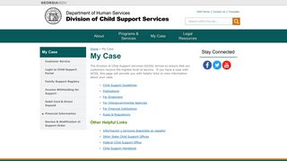 
                            5. My Case | Division of Child Support Services | Georgia ... - Ga Child Support Enforcement Portal Portal