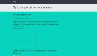 
                            3. My cdhs portal remote access - topic - My Cdhs Portal